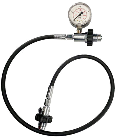300 Bar Decanting Hose with DIN Fittings & Pressure Gauge