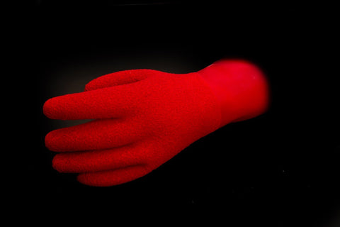 KUBI Red Textured Gloves at Dive Manchester. Heavy Duty Gloves