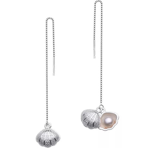 925 Sterling Silver Freshwater Pearl Shell Earrings and Necklace