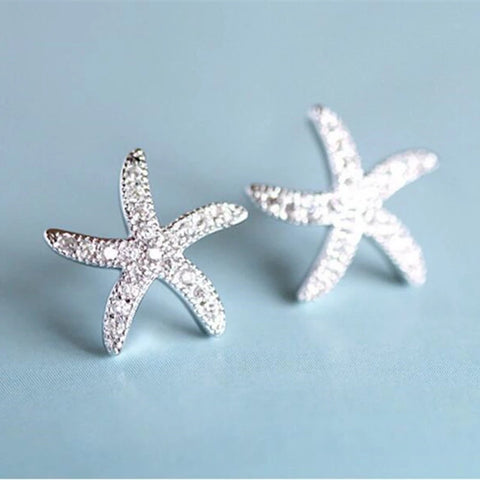 925 Silver Star Fish Earrings