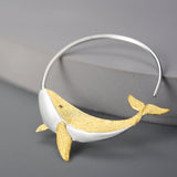 925 Sterling Silver Whale Round Hoop Earrings