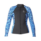 Xcel OR Axis Top L/S Front Zip 2mm - Tiger Shark and Water